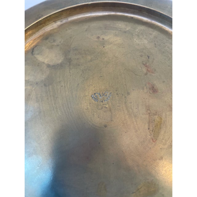 Mid 20th Century Vintage Brass Round Minimalist Ashtray For Sale - Image 5 of 5