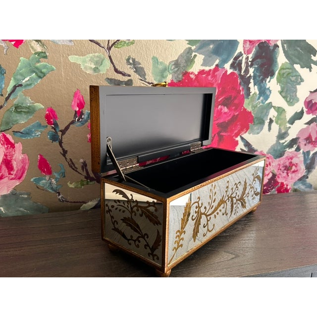 Hollywood Regency Madison Mirrored Box For Sale - Image 3 of 12