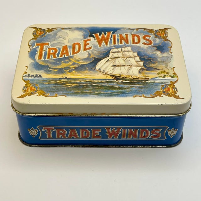 Mid 20th Century Vintage Sailing Ship Tin Box For Sale - Image 5 of 8