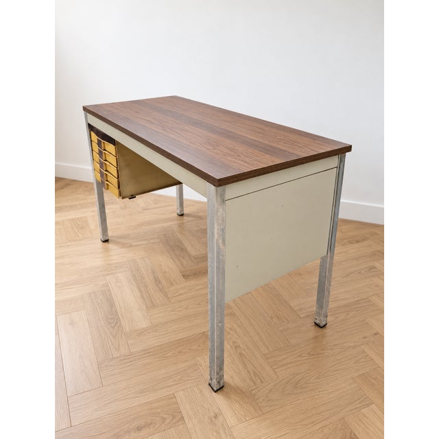 Brown Vintage Modern Industrial Desk, 1960s For Sale - Image 8 of 10
