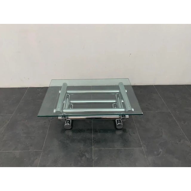 Steel and Glass Coffee Table, 1970s For Sale - Image 3 of 13
