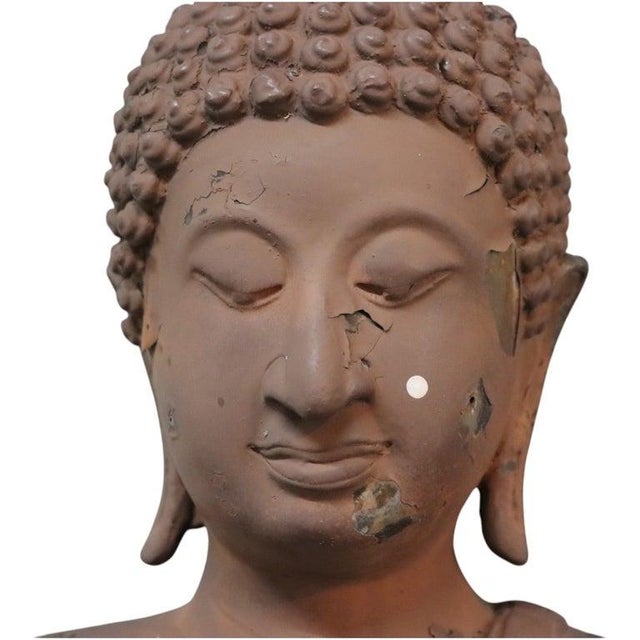 Thai Sukhothai Style Bronze Buddha Garden Statue C1920 For Sale - Image 6 of 9