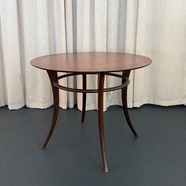 Mid-Century Modern 1950s Round Saber Leg Klismos Side Table by t.h. Robsjohn-Gibbings for Widdicomb For Sale - Image 3 of 7