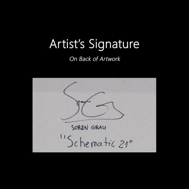 Schematic 21 - Original Contemporary Abstract Acrylic Painting on Canvas by Soren Grau For Sale - Image 9 of 9