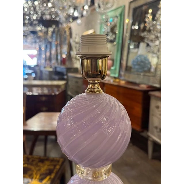 This pair Lavender and Gold Murano Glass Lamps are a luxurious and elegant lighting fixture. Made with high-quality...