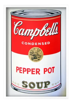 Sunday B. Morning after Andy Warhol, Campbells Pepper Pot Soup, Silkscreen Print, Framed