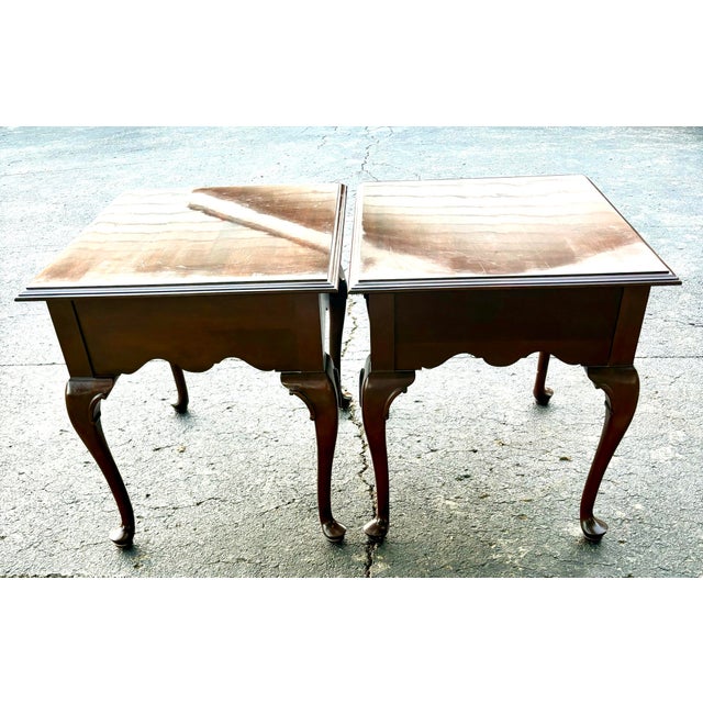 Ethan Allen Georgian Court Queen Anne Side Tables, Set of 2 For Sale In Louisville - Image 6 of 12