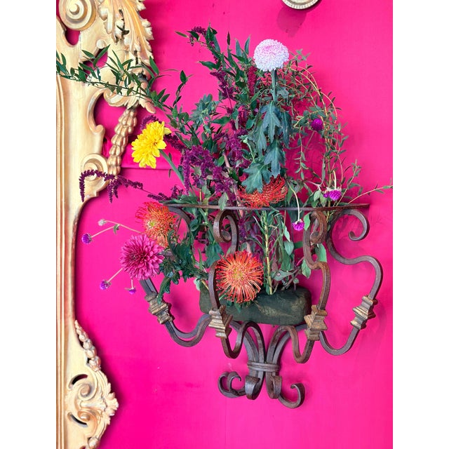 19th Century Italian Wrought Iron Wall Brackets, Set of 2 For Sale - Image 11 of 13