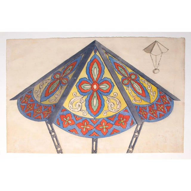 Ceiling Light'' is an original watercolor drawing on ivory-colorated paper by realized in 1880ca. by Anonymous Artist of...