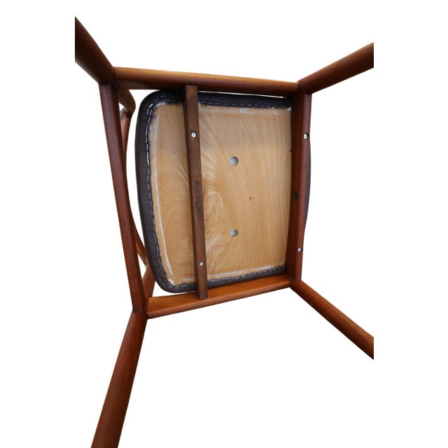 Chairs in Teak and Leather by Henning Kjærnulf for KS Møbler, 1960s, Set of 4 For Sale - Image 9 of 17