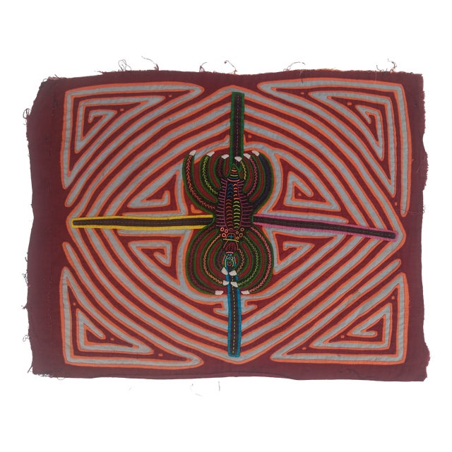 Mola Fabric by Cuna Indians from San Blas Island, Panama, 1970s For Sale