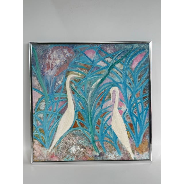 Vintage Abstract Expressionist O/C Painting Heavy Impasto For Sale - Image 9 of 12