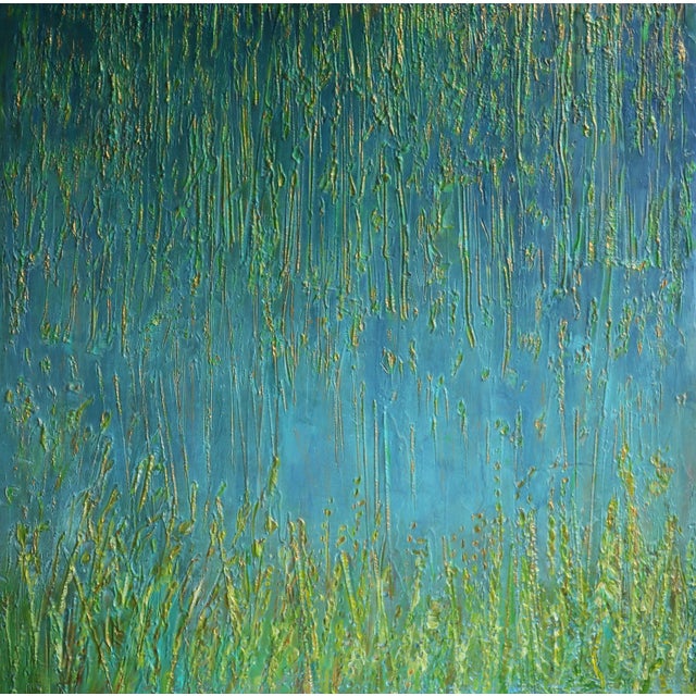 "Golden Rain" Contemporary Expressionist Landscape Oil Rainting by Carolyn Miller For Sale