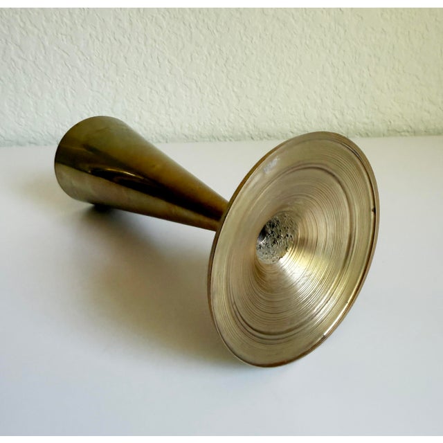 Brass 1950s Spiral Brass Vase For Sale - Image 8 of 8