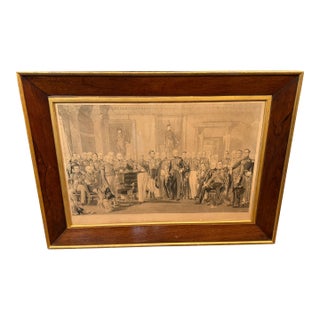 1843 “The Waterloo Heroes at Apsley House” Etching by Charles G. Lewis After j.p. Knight For Sale