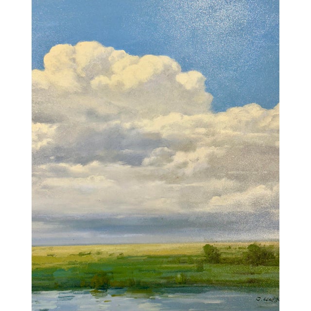 Summer Sky Over the Marsh Original Oil Painting by G. Hodges For Sale - Image 6 of 6