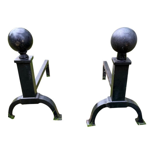 Bradley & Hubbard Mfg. Cannonball Andirons For Sale