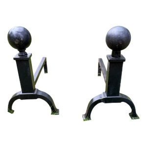 Bradley & Hubbard Mfg. Cannonball Andirons
