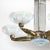 Art Deco Brass Petitot Chandelier W/ Glass Rods & Opalescent Glass Shades For Sale - Image 11 of 18
