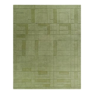 Frank Lloyd Wright Foundation x SURYA Luxuries Handmade Rug Sage 5x8 For Sale