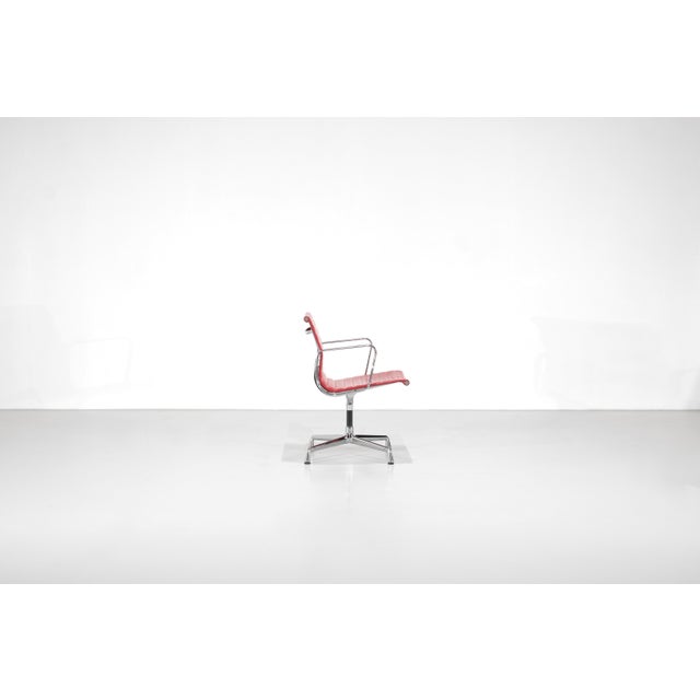 Early 21st Century EA 108 Armchair in Red Leather by Charles Ray Eames for Vitra, USA, 1969 For Sale - Image 5 of 18