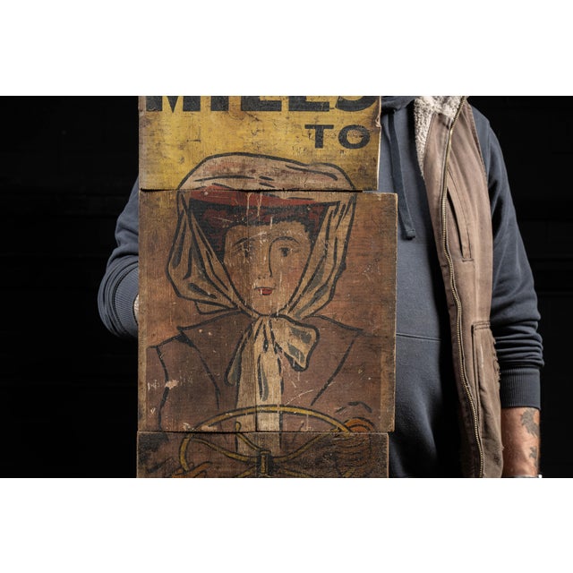 American Antique "7 Miles to William Kovar" Sign by Ithaca Sign Works For Sale - Image 3 of 6