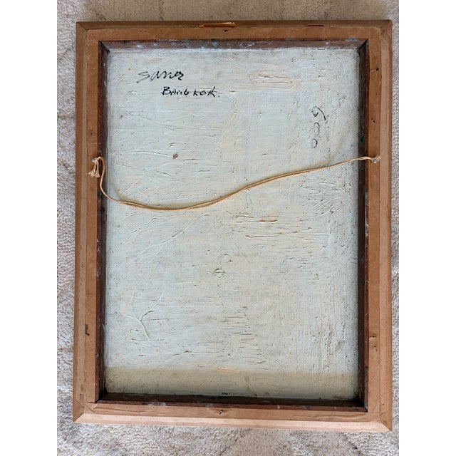 Bronze 1960s Mid-Century Thai Impasto "Monk" Oil Painting by Saneh – Bangkok For Sale - Image 8 of 12