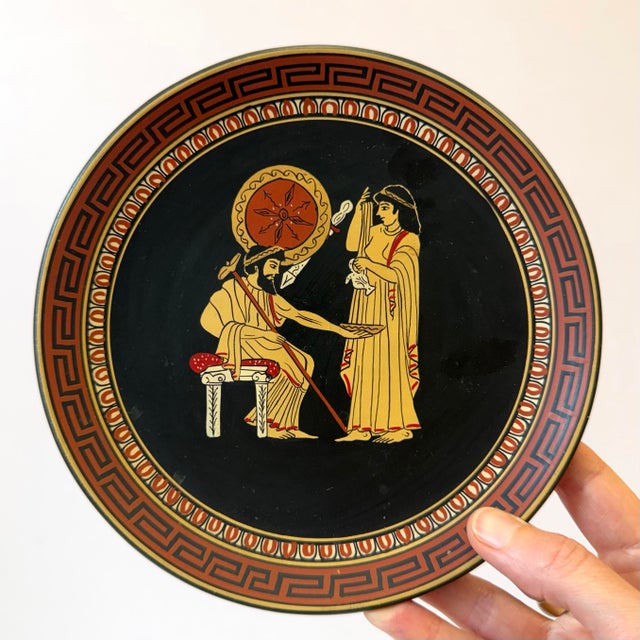 1960s Vintage Set of 6 Terracotta Ancient Greek Replica Wall Plates For Sale - Image 5 of 10