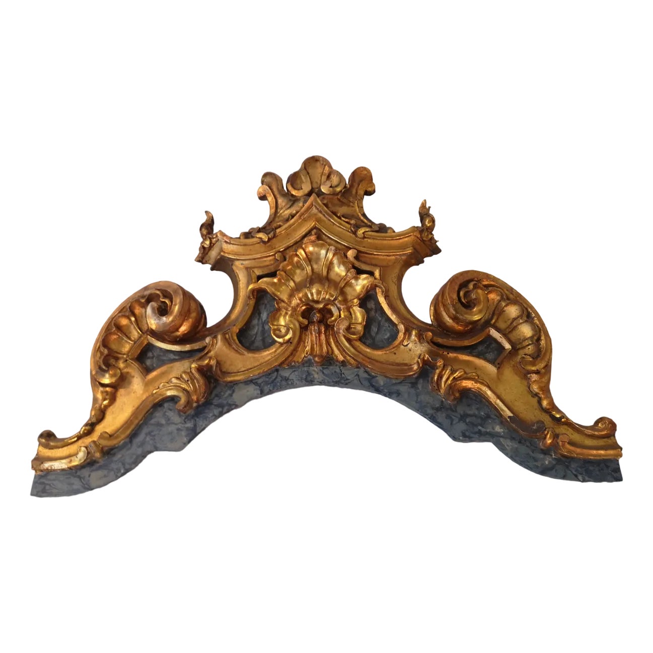 Baroque Carved Wood Wall Decor Pediment | Chairish