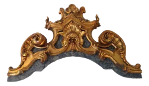 Baroque Carved Wood Wall Decor Pediment