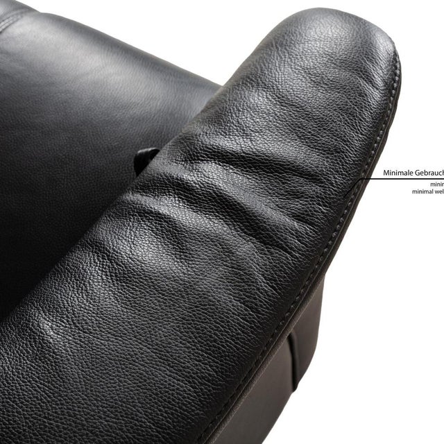 Animal Skin Cumuly Leather Three-Seater Black Sofa from Himolla For Sale - Image 7 of 14