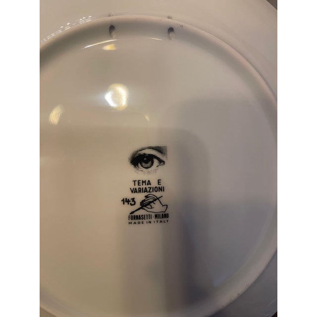 Late 20th Century Set of Eight Fornasetti Lina Cavalieri Porcelain Plates For Sale - Image 9 of 13