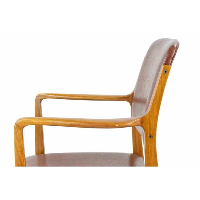 Vintage Italian Chairs in Mahogany Wood and Leather, 1950s, Set of 2 For Sale - Image 6 of 10
