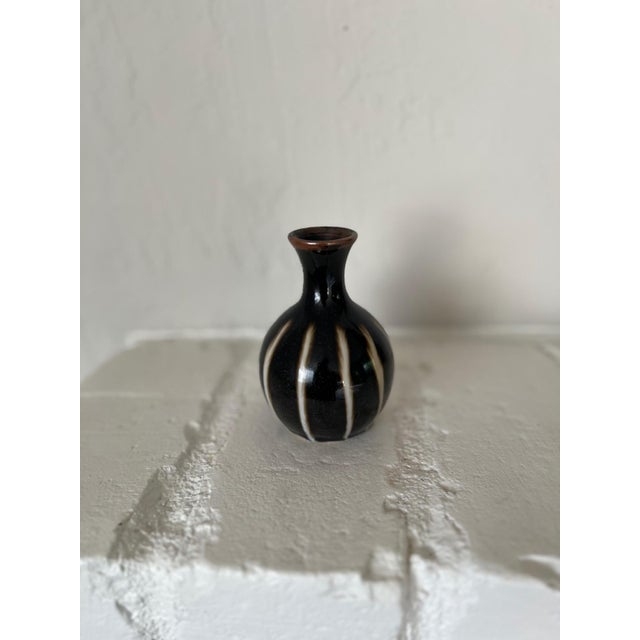 Miniature Tenmoku Black Glaze Studio Bud Vase For Sale - Image 4 of 15