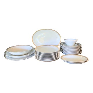 Porcelain Dinner Set with Pure Gold Details, 1957, Set of 26 For Sale