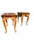 Queen Anne Late 20th Century Pair of Drop-Leaf Queen Anne Solid Oak End Tables For Sale - Image 3 of 7