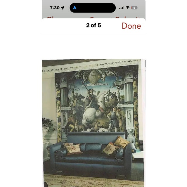 Vintage Illustrious Designer Ronn Jaffe Design Custom Silk Sofas - A Pair Has Been Fabricated for Aristotle Onassis For Sale - Image 10 of 11