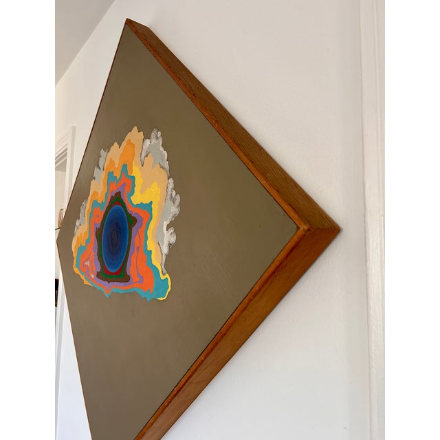Vintage Original Framed Abstract Psychedelic Pop Art Acrylic Painting For Sale In San Francisco - Image 6 of 9