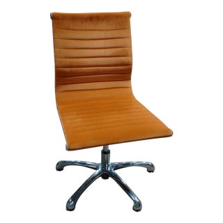 1980s Vintage Eames Style Burnt Orange Armless Chair For Sale