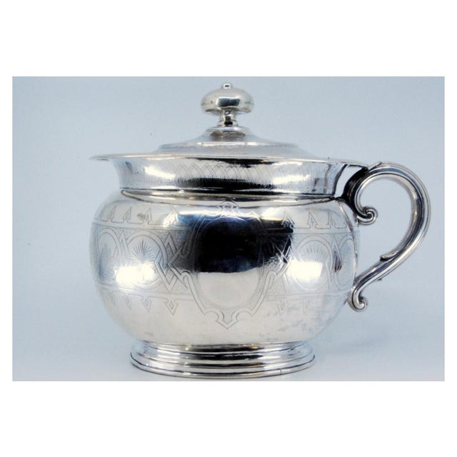 Silver Chamber Pot with Circular Base Reliefs and Knob For Sale - Image 10 of 11