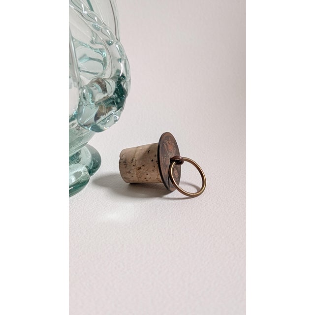 1940s Mid-Century Modern Swedish Ture Berglund Bottle With Stopper and Original Label For Sale - Image 4 of 7