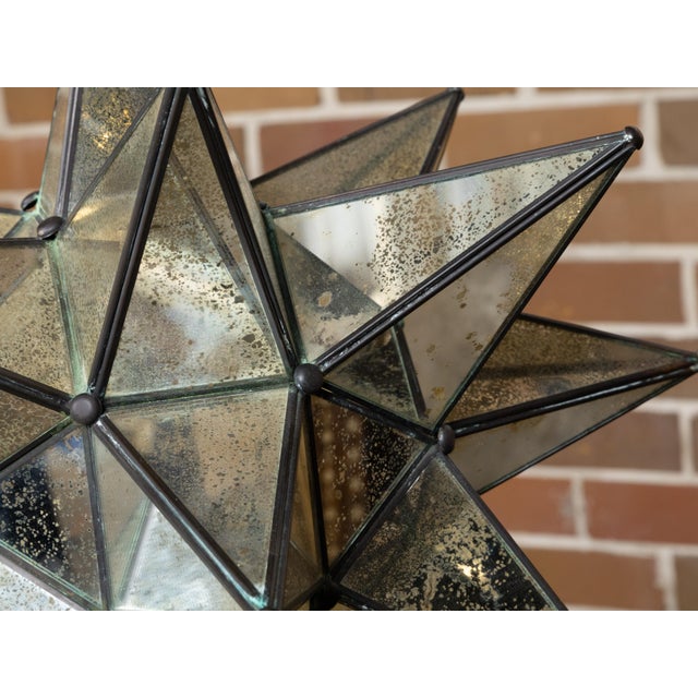 Mid 20th Century Mid Century Modern French Star Shaped Light Fixture with Mirrored Panels, USA Wired For Sale - Image 12 of 12