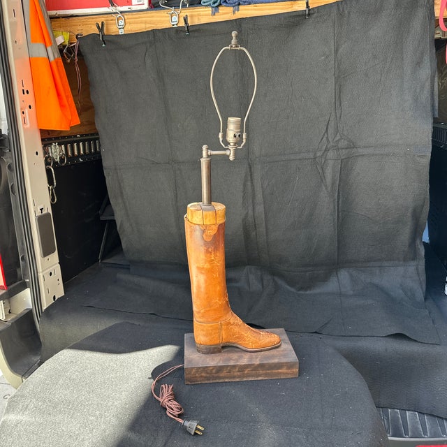 Tan 1970s Riding Boot Lamp For Sale - Image 8 of 8