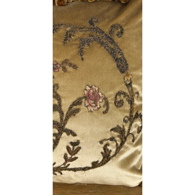 Pair of Custom Velvet Appliqué Pillows by Melissa Levinsonv For Sale - Image 9 of 10