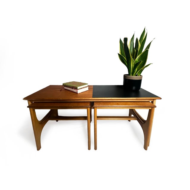 Brown Vintage Nesting Tables in Teak, 1970s, Set of 3 For Sale - Image 8 of 12