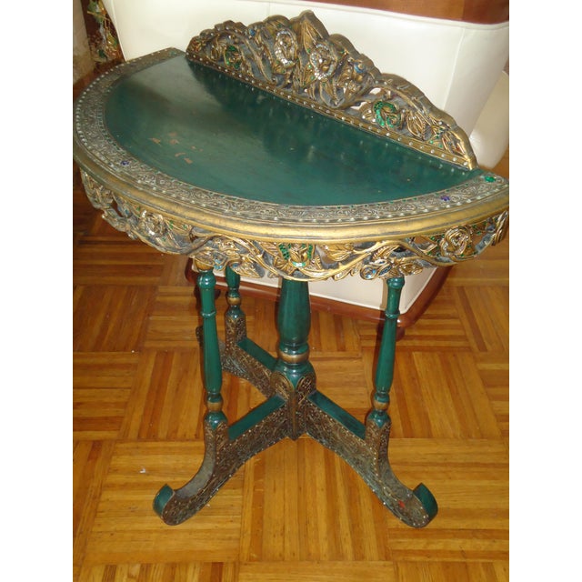 Antique Art Nouveau Carved Wood Half Moon Console Table Chairish