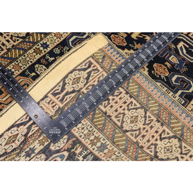 Early 20th Century Antique Caucasian Shirvan Kuba Rug, 03'02 X 04'04 For Sale - Image 5 of 9