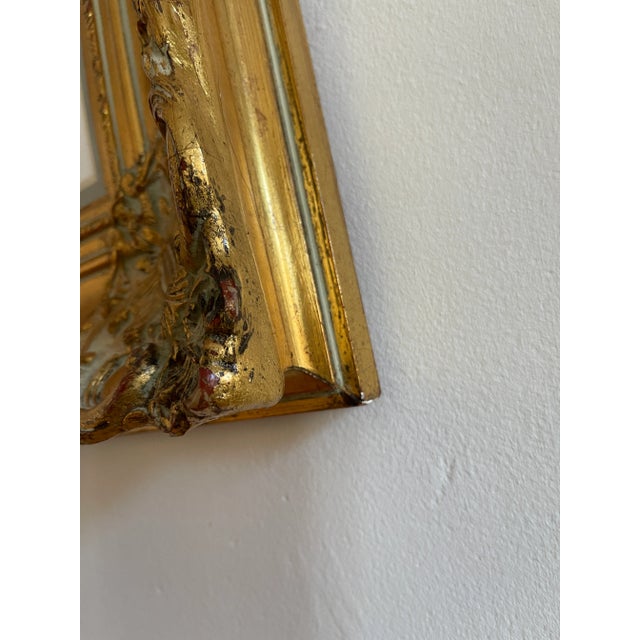 Wood Vintage Carved Gilt Wood Frame For Sale - Image 7 of 11