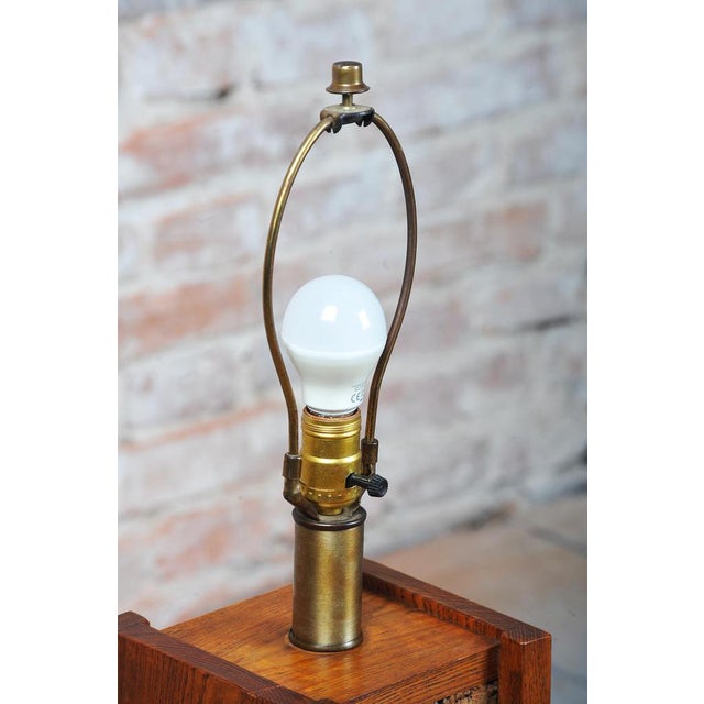 Wood Art Deco Floor Lamp in Oak and Cork, Czech, 1920s For Sale - Image 7 of 11