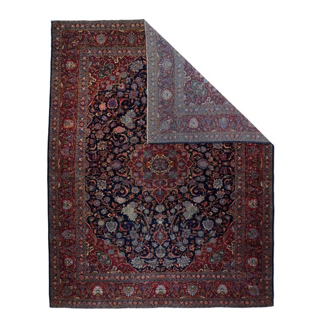 Vintage Persian Kashan Rug 9'6" x 11’6”. Central Persian city known for finely woven. room size and scatter rugs, with...